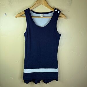 Vintage Jantzen 50s Navy Blue Nautical Old Fashioned Swimsuit Size 36 (SM) Swim